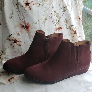 Franco Sarto  Burgundy suede booties.